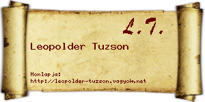 Leopolder Tuzson névjegykártya